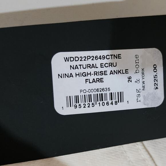 Nwtg Rag & Bone Nina High-Rise Ankle Flared Jeans Size 26 - Picture 6 of 7